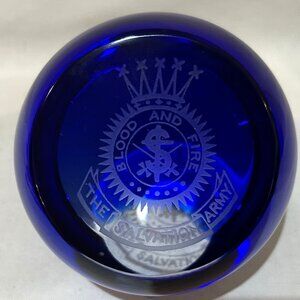 Salvation Army Blood and Fire Crest Logo Paperweight